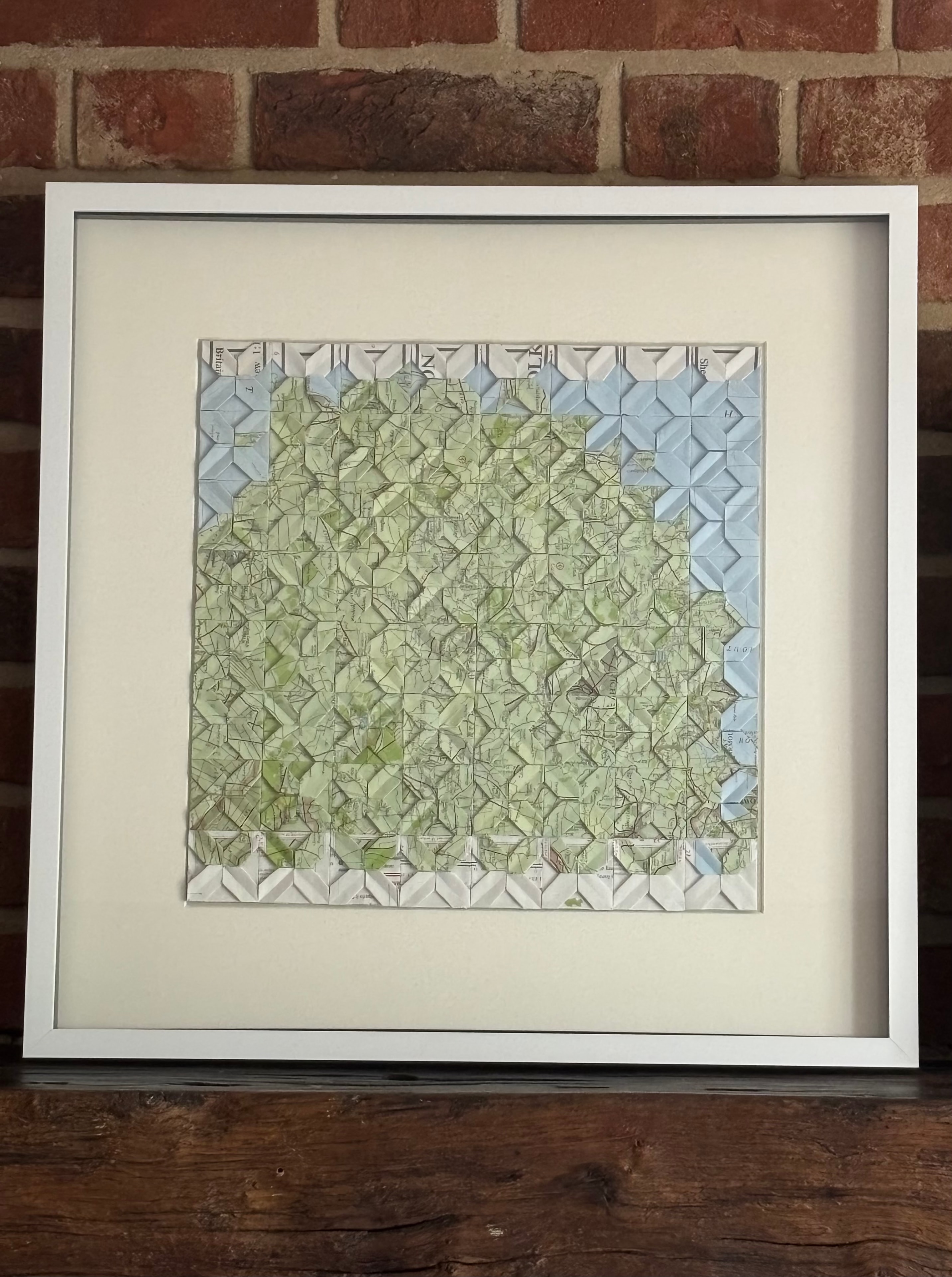 Norfolk, 1976 Bartholomew Map (Geometric Variation) — Folded Froebel Squares
